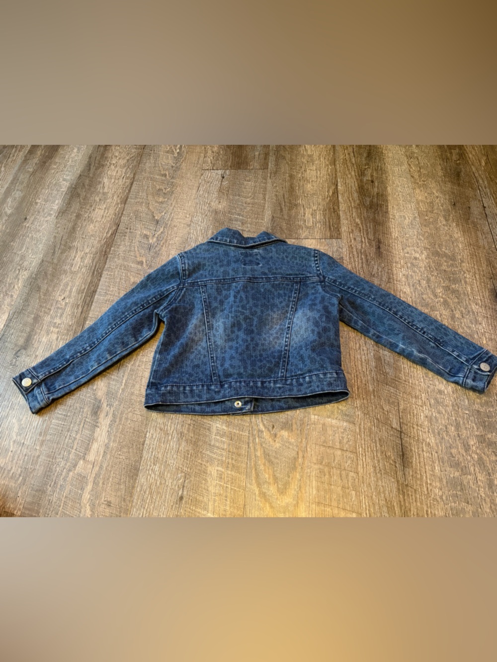The Children's Place Dark Blue Leopard-Print Denim Jacket - Picture 4 of 6